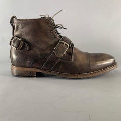 I. Johns Taglia 9,5 Stivali in Pelle Marrone