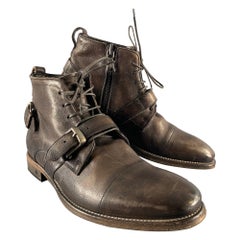 I. Johns Taglia 9,5 Stivali in Pelle Marrone