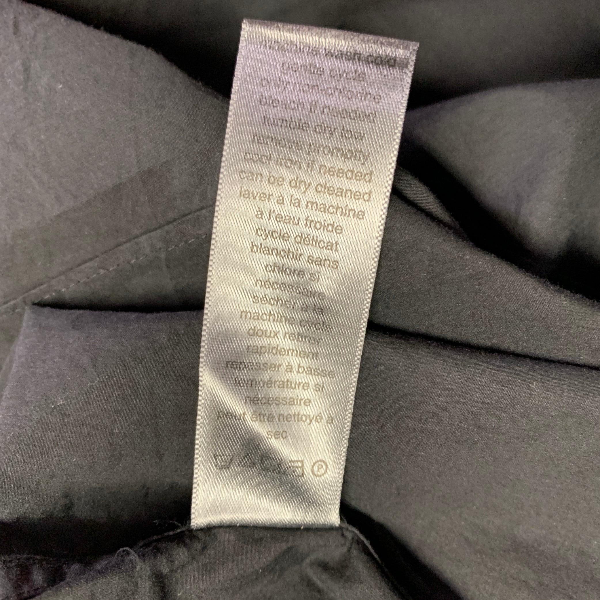 JOHN VARVATOS Size L Black Cotton Roll Tabs One Pocket Long Sleeve Shirt For Sale 3