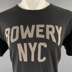 JOHN VARVATOS Size L Black Grey Graphic Cotton Scoop Neck T-shirt