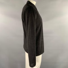 JOHN VARVATOS Size L Black Heather Wool Blend Long Polo