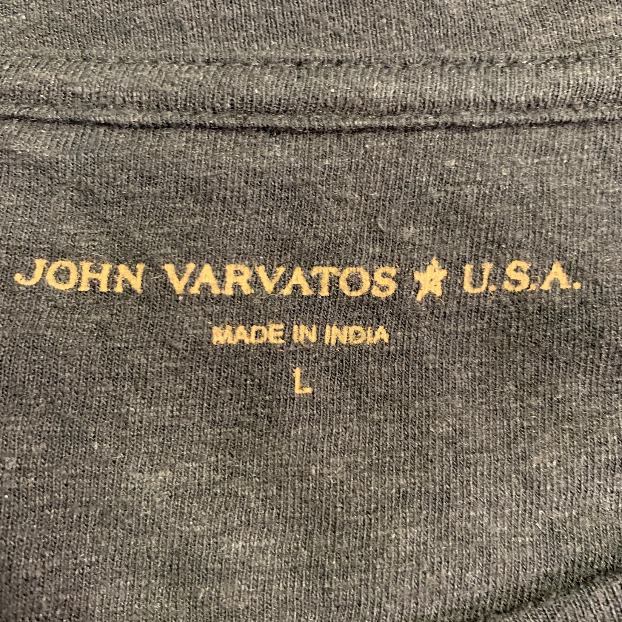 JOHN VARVATOS Größe L Schwarz Mehrfarben-Totenkopf-Stickerei Kurzarm-T-Shirt im Angebot 3