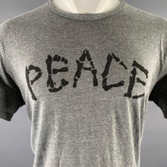JOHN VARVATOS Size L Grey Graphic Polyester Blend T-shirt