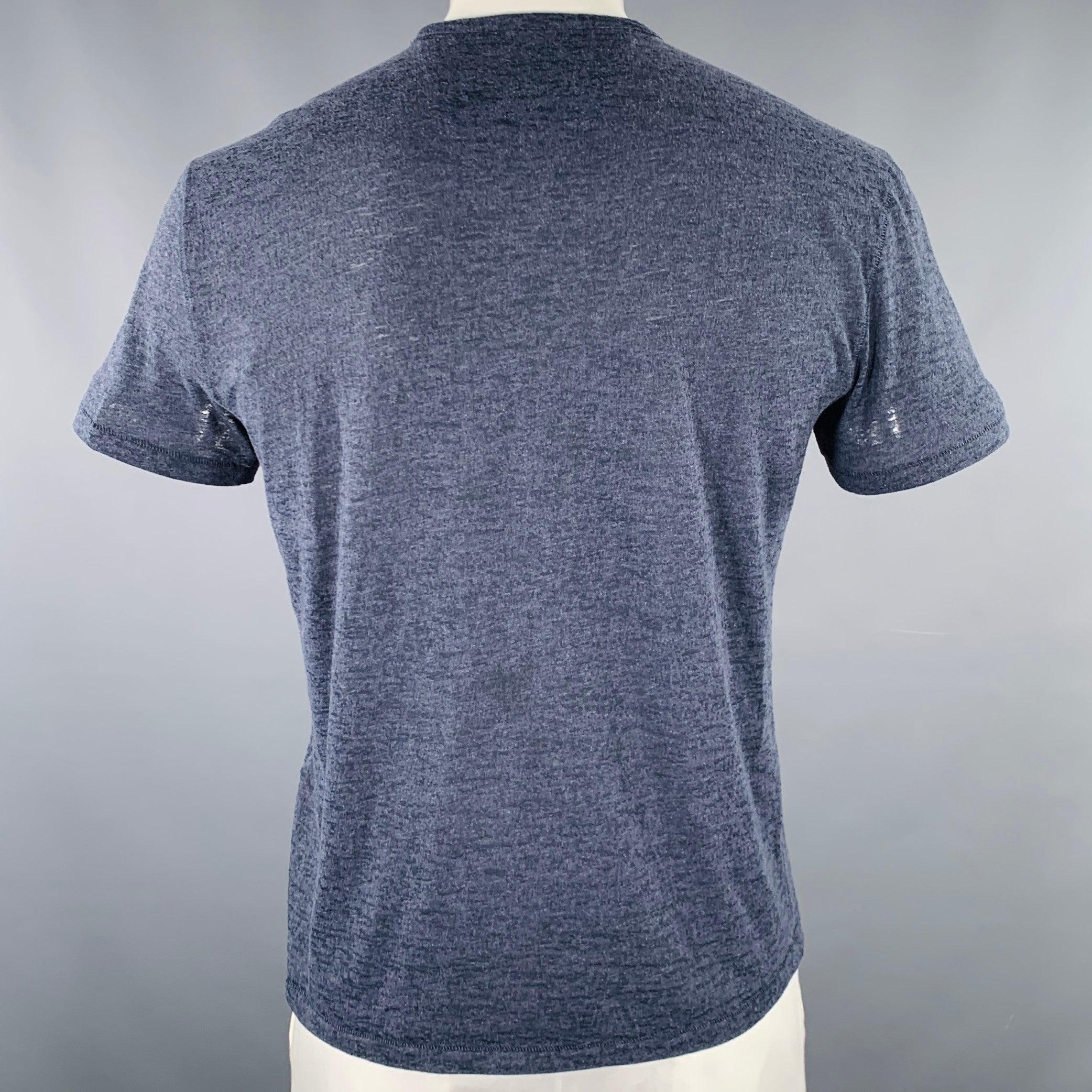 Gray JOHN VARVATOS Size L Grey Heather Cotton Blend One Pocket T-shirt For Sale