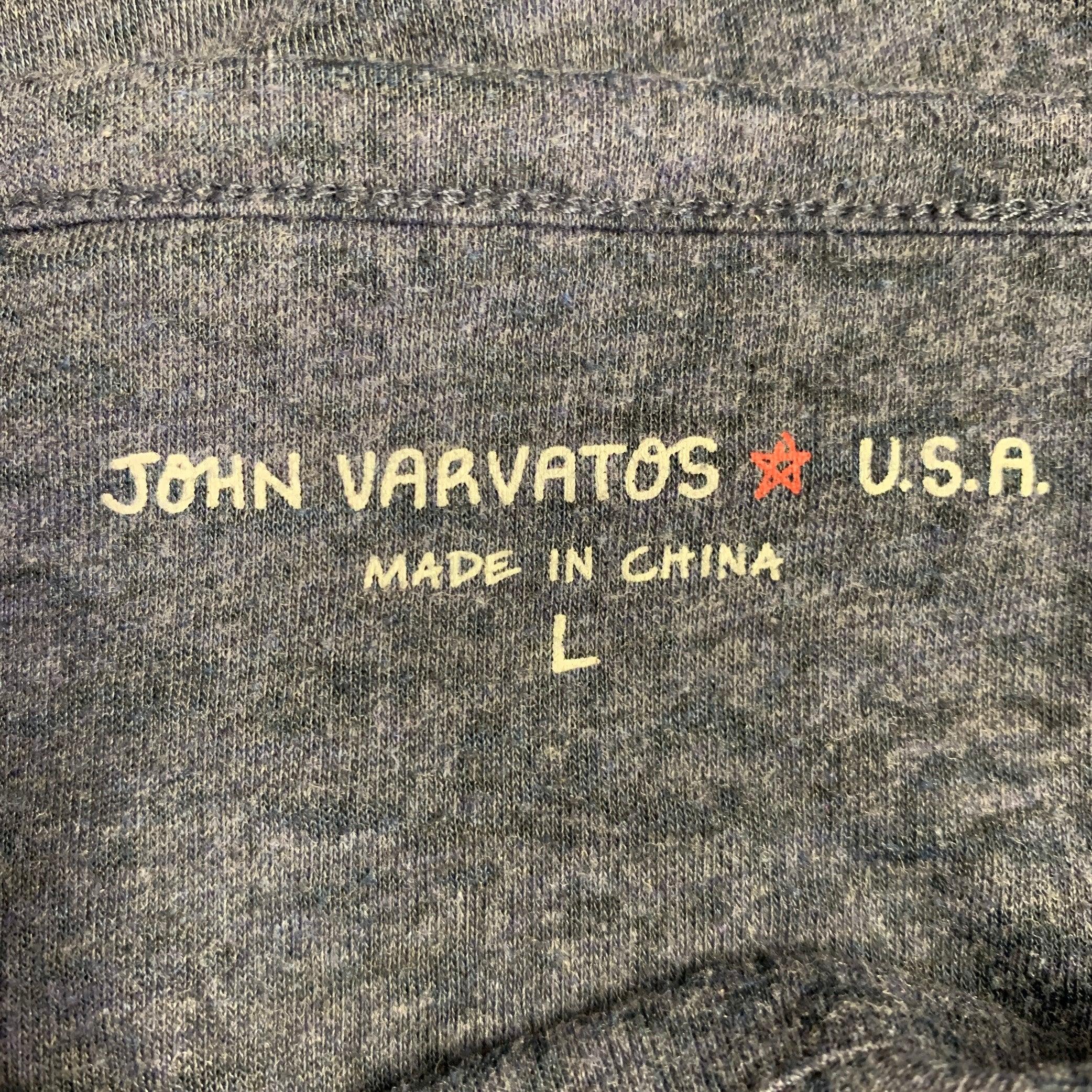 JOHN VARVATOS Size L Grey Heather Cotton Blend One Pocket T-shirt In Excellent Condition For Sale In San Francisco, CA