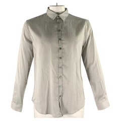 JOHN VARVATOS Size L Grey Heather Cotton Button Up Long Sleeve Shirt