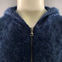 JOHN VARVATOS Talla L Jersey de punto azul marino con capucha de cachemira