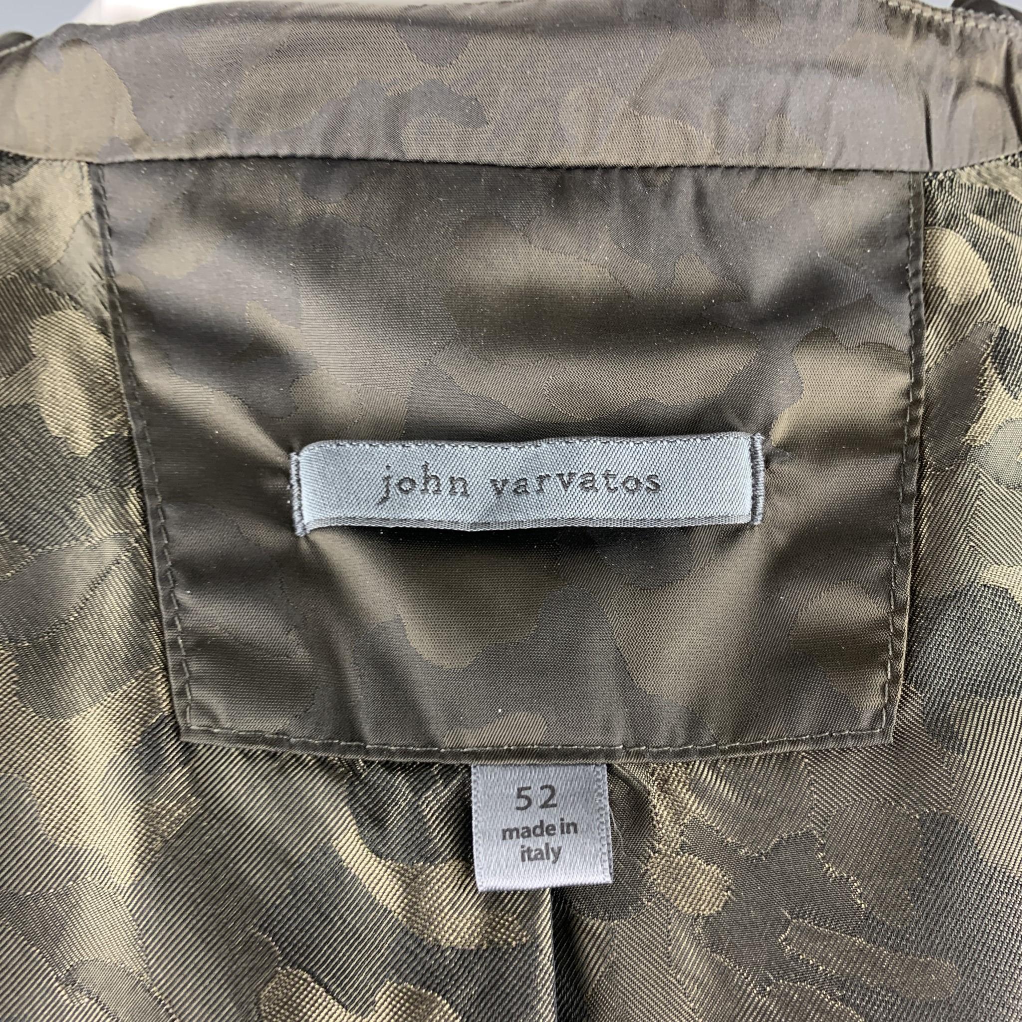 JOHN VARVATOS Size L Olive Camouflage Windbreaker Snap Jacket 2