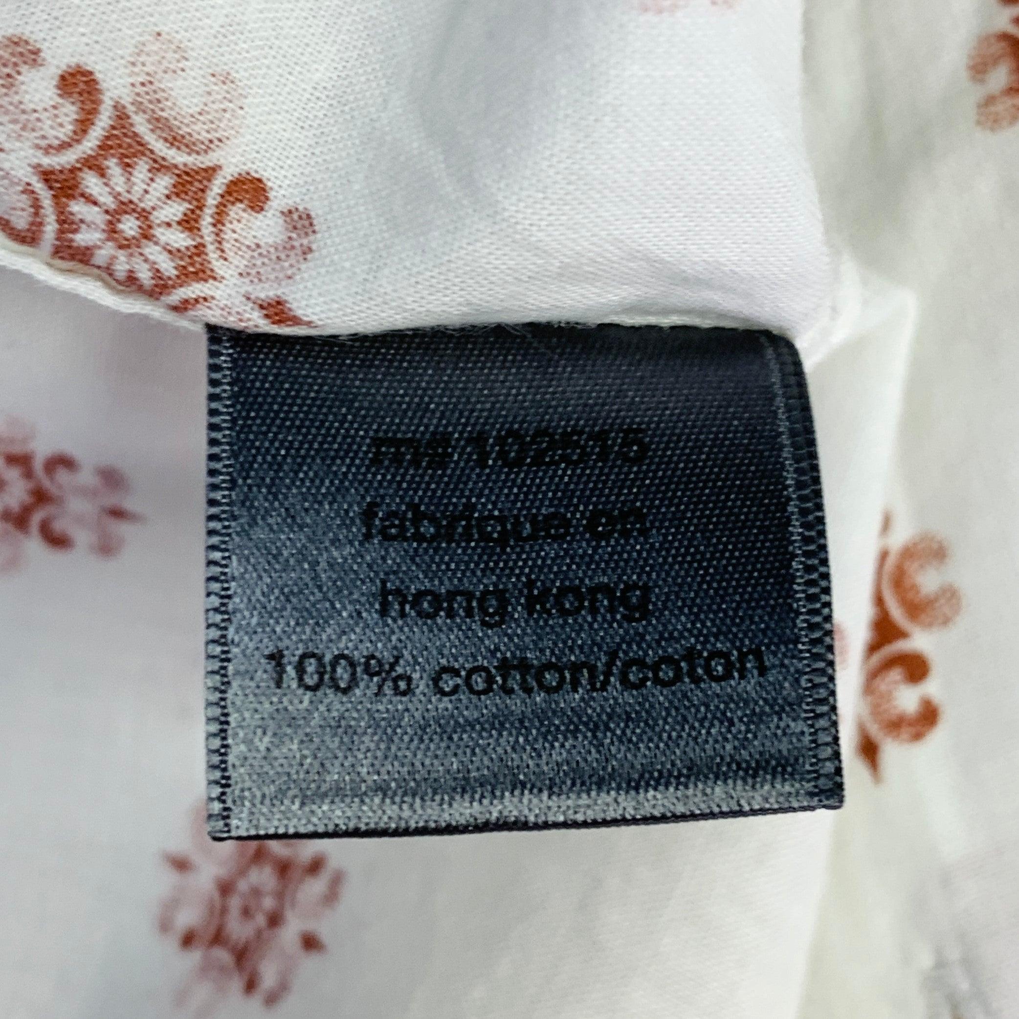 I.L.A. John Varvatos Size L White Rust Abstract Floral Cotton Long Sleeve Shirt (Chemise à manches longues en coton) en vente 4