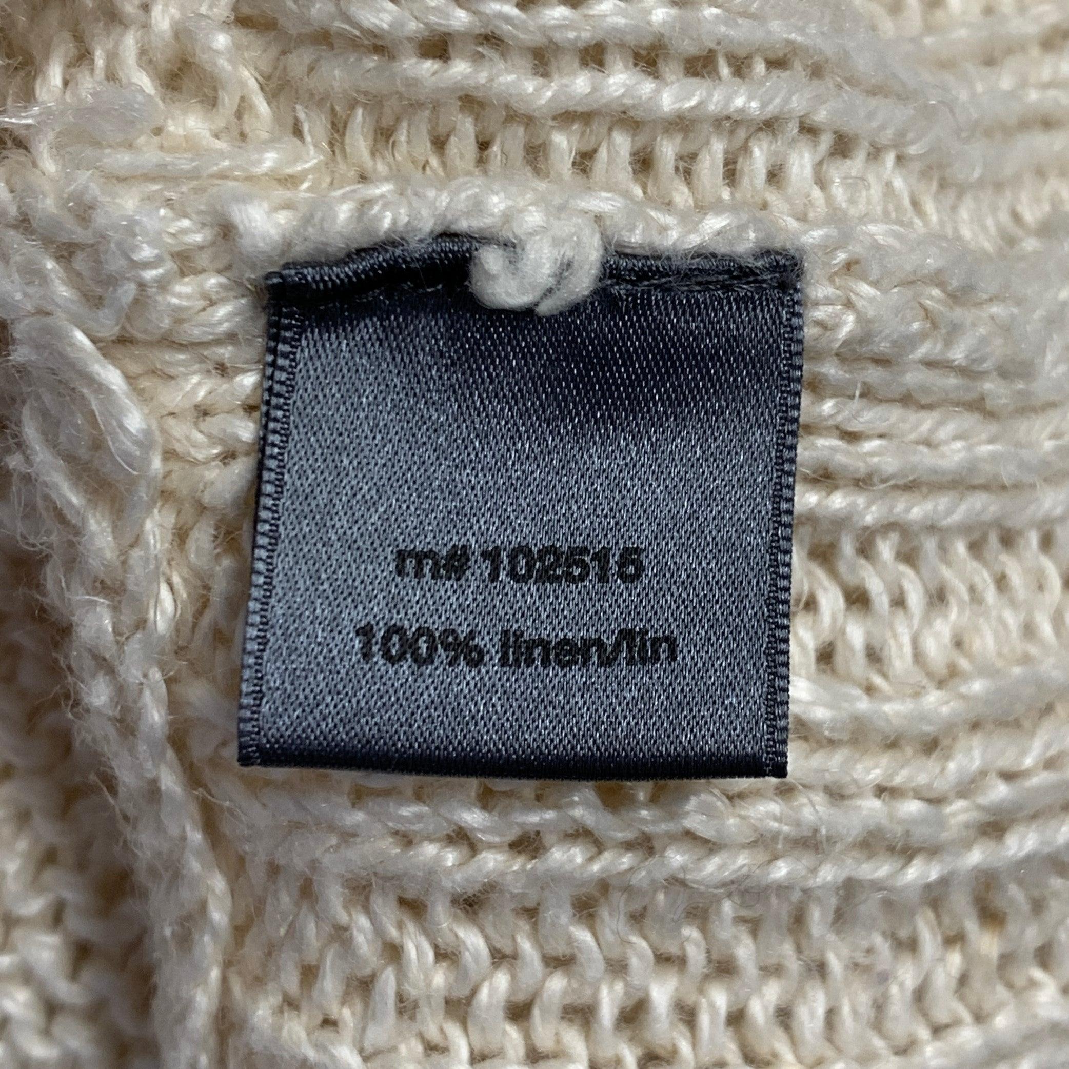 JOHN VARVATOS Cardigan con cappuccio in maglia di lino beige taglia M in vendita 5