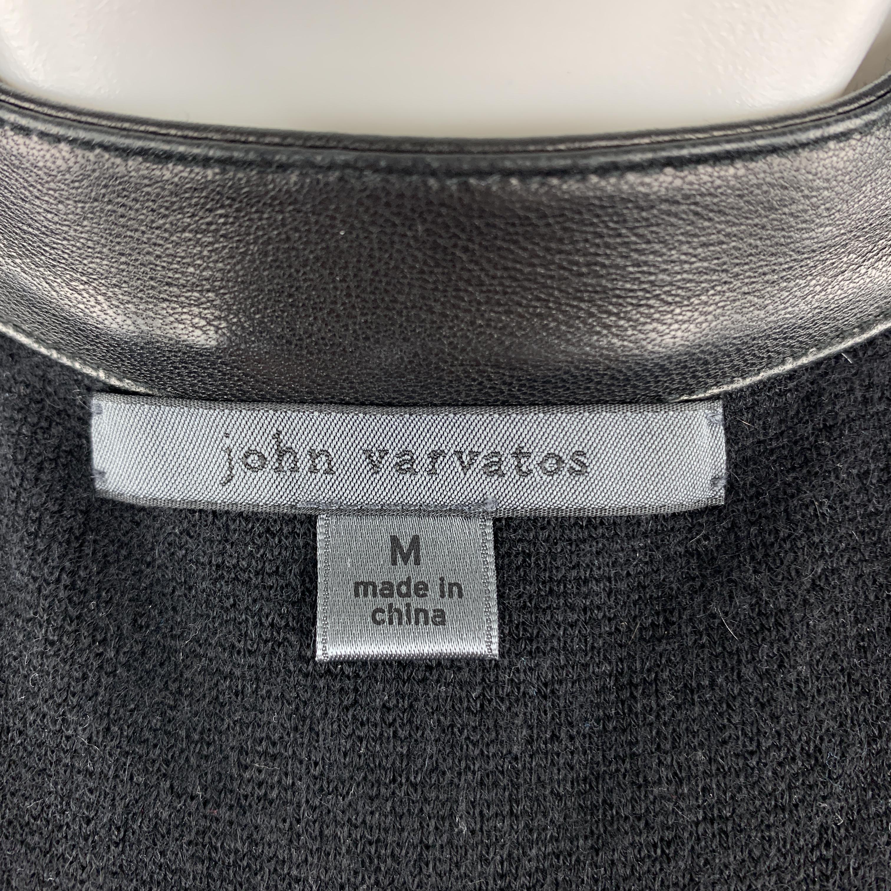 Men's JOHN VARVATOS Size M Black Pony Hair Leather Cashmere Knit Zip Jacket