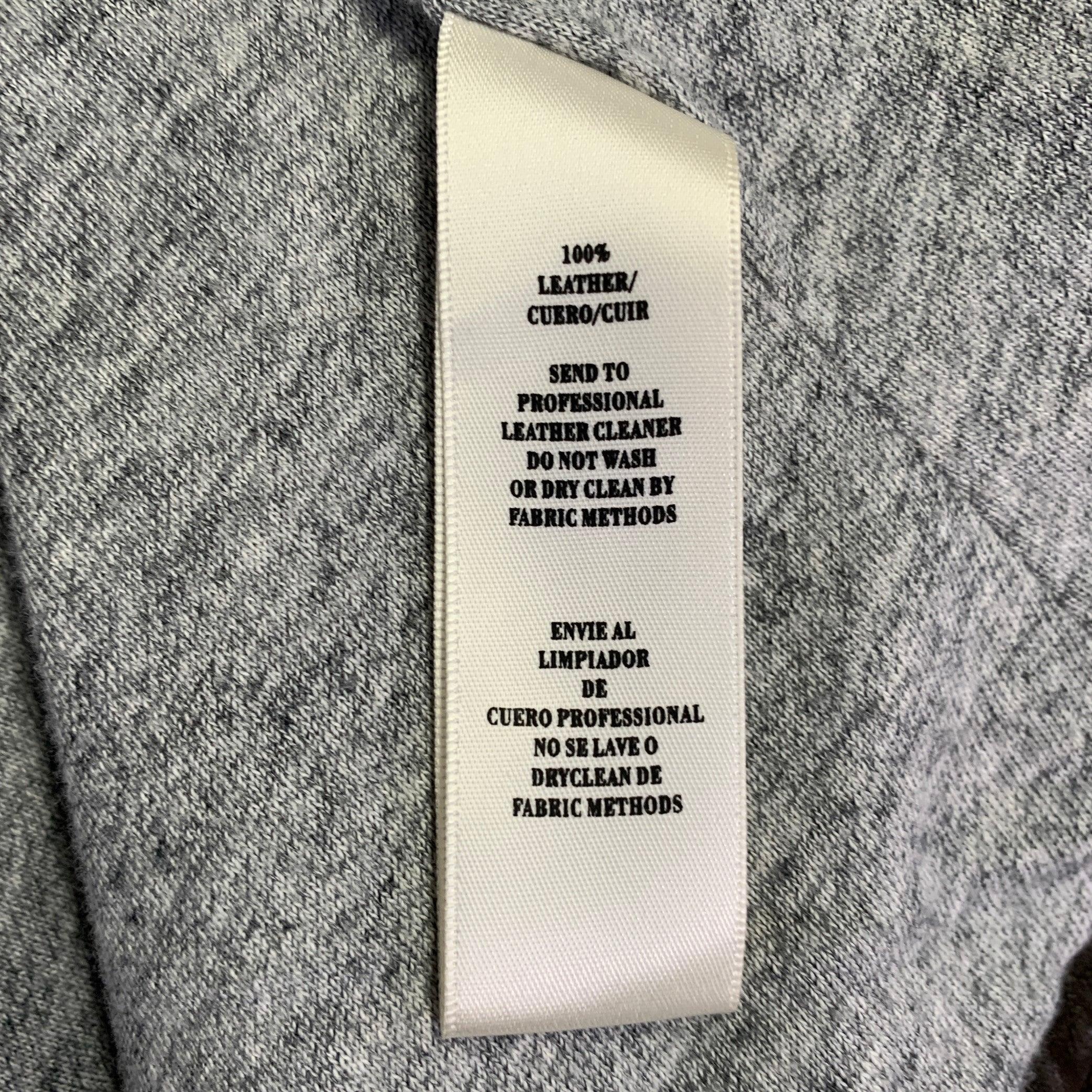 JOHN VARVATOS Talla M Marrón Negro Piel Chaqueta con capucha dos bolsillos en venta 5
