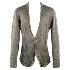 JOHN VARVATOS Size M Grey Charcoal Heather Linen Cotton Metallic Cardigan