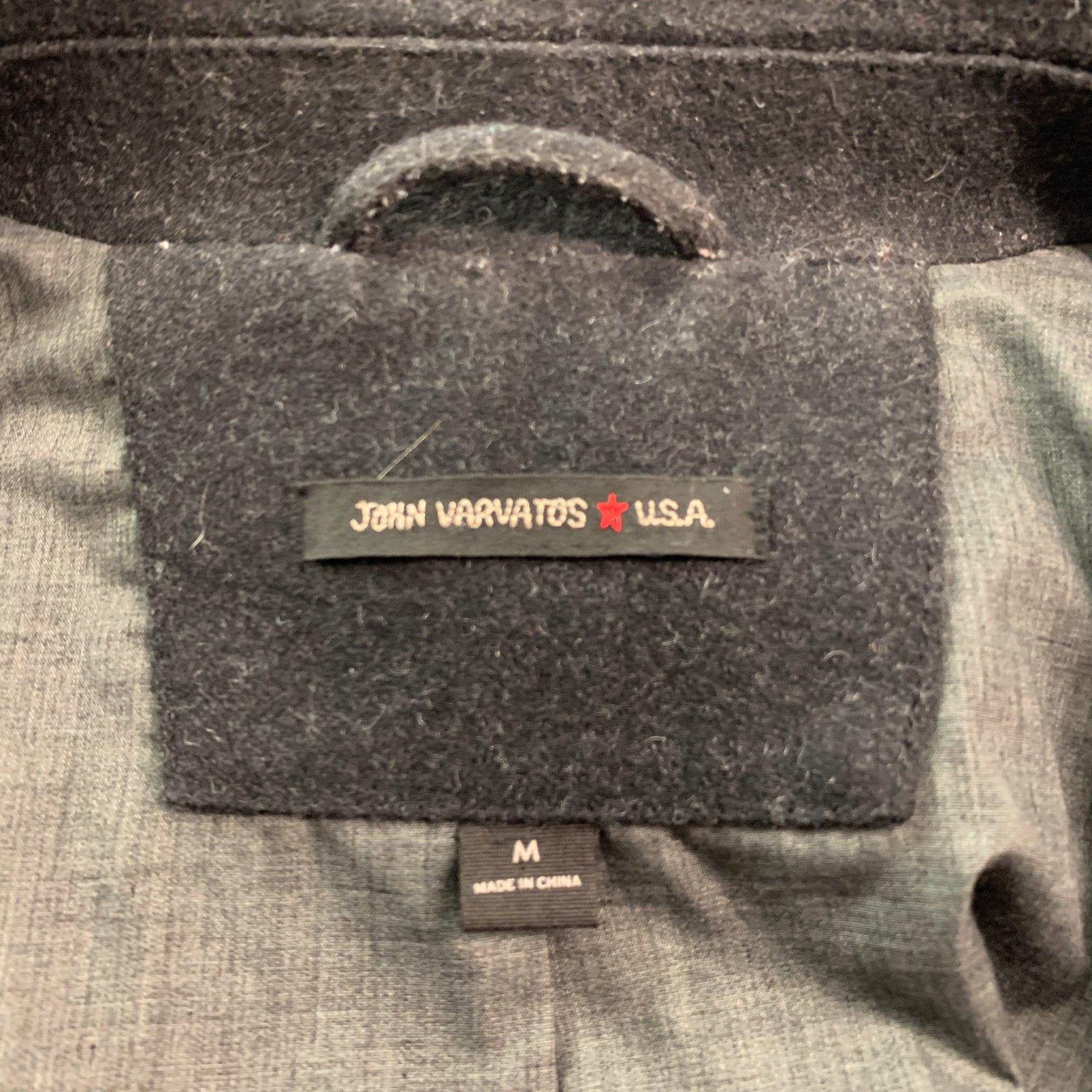 Men's JOHN VARVATOS Size M Grey Charcoal Wool Polyester Utility Jacket For Sale