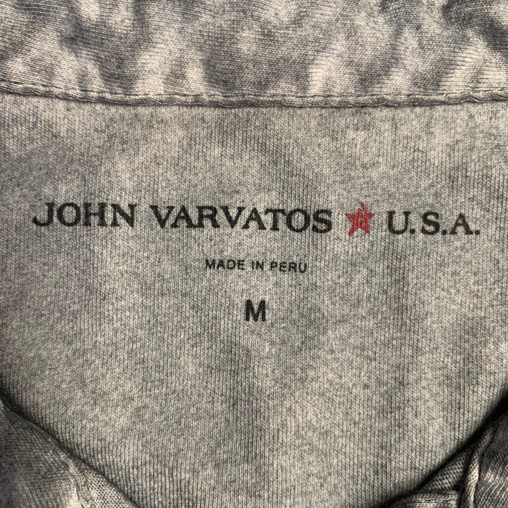 JOHN VARVATOS Polo de manga corta de algodón jaspeado gris talla M en Bueno estado para la venta en San Francisco, CA