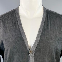 JOHN VARVATOS Größe M Grau Schiefer Glenplaid Leinen Zwei-Taschen-Strickjacke