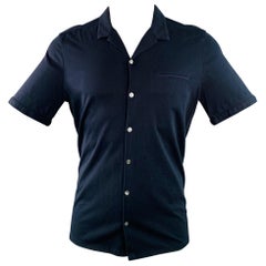JOHN VARVATOS Size M Navy Cotton One Pocket Short Sleeve Shirt
