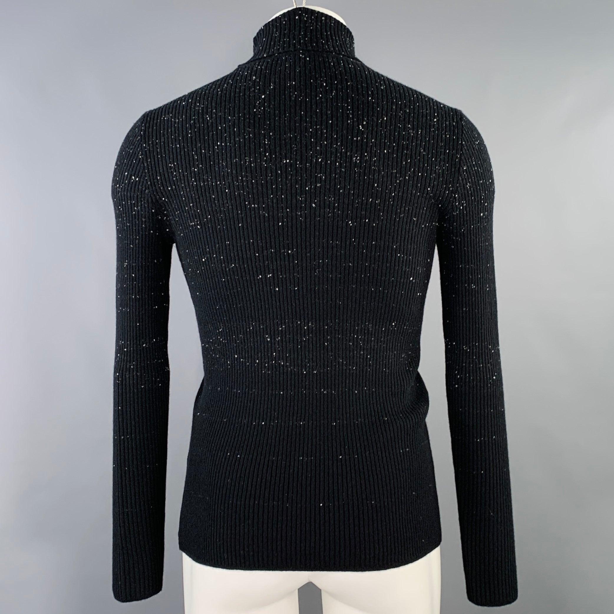 Nero JOHN VARVATOS Taglia S S.S. White Heather Cashmere Dolcevita in vendita