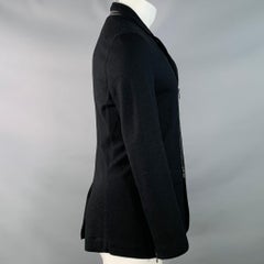 JOHN VARVATOS Size S Black Wool Zip Buttons Jacket