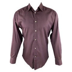 JOHN VARVATOS Size S Eggplant Purple Cotton Button Up Long Sleeve Shirt