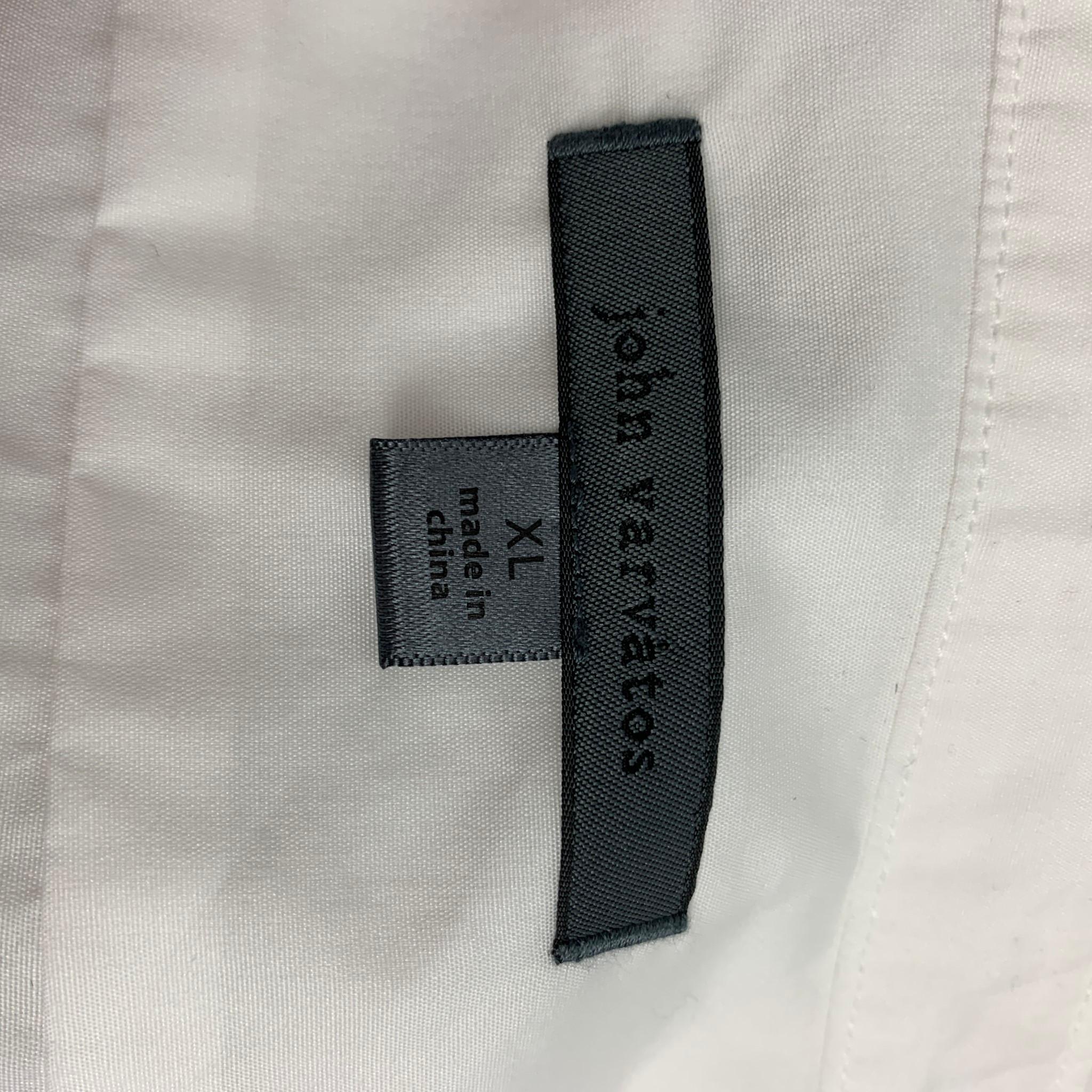 Beige JOHN VARVATOS Size XL White & Black Cotton Tuxedo Long Sleeve Shirt