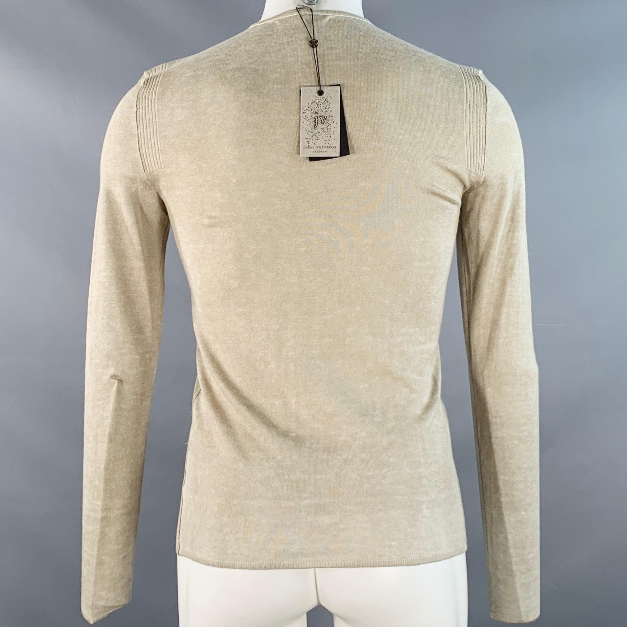 JOHN VARVATOS Jersey de cachemira de seda verde salvia talla XS Beige en venta
