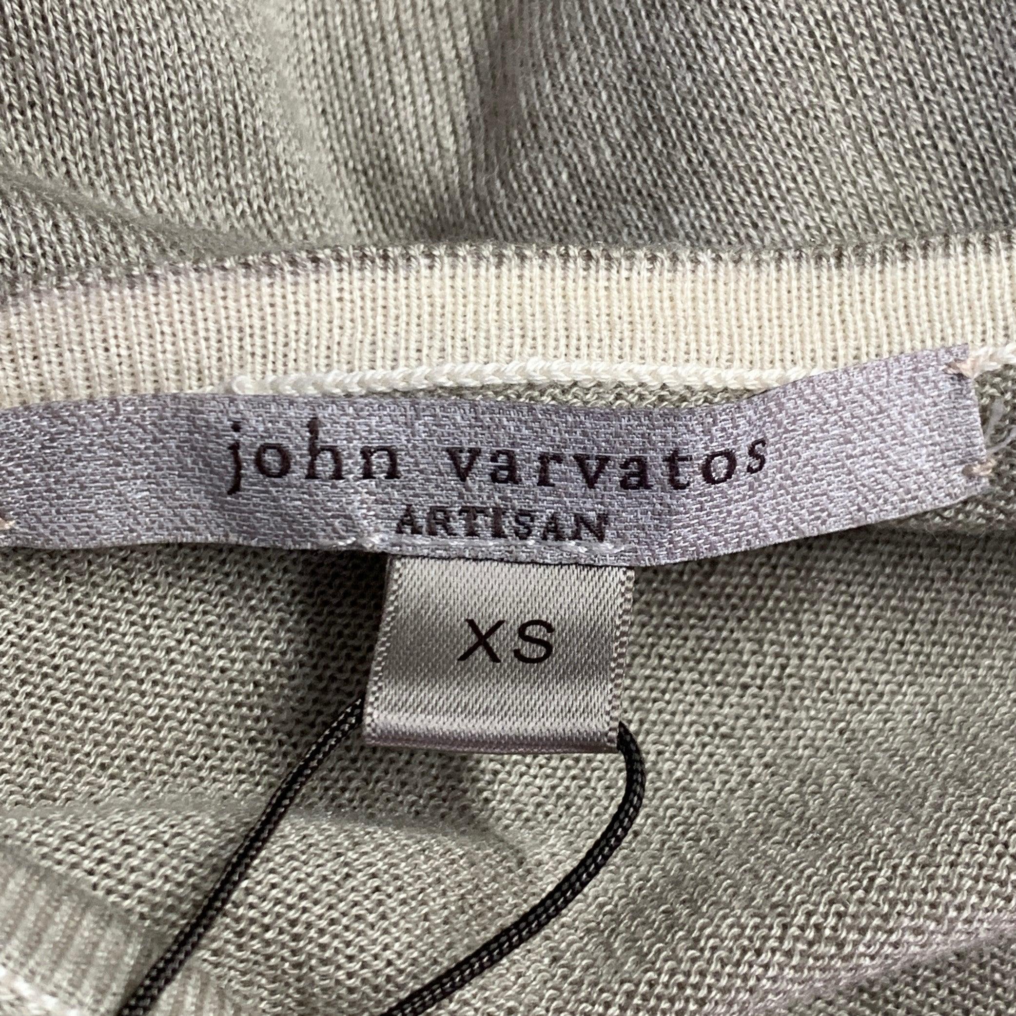 JOHN VARVATOS Jersey de cachemira de seda verde salvia talla XS en venta 2