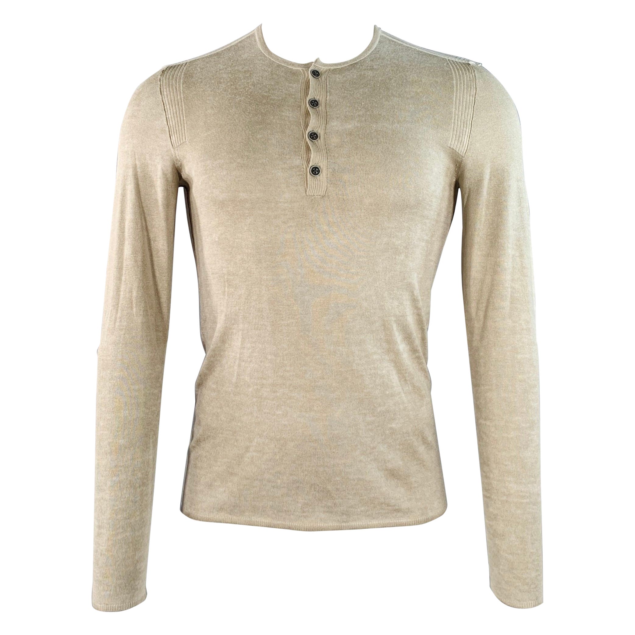 JOHN VARVATOS Taglia XS Greene & Greene Sage Cashmere Henley Pullover