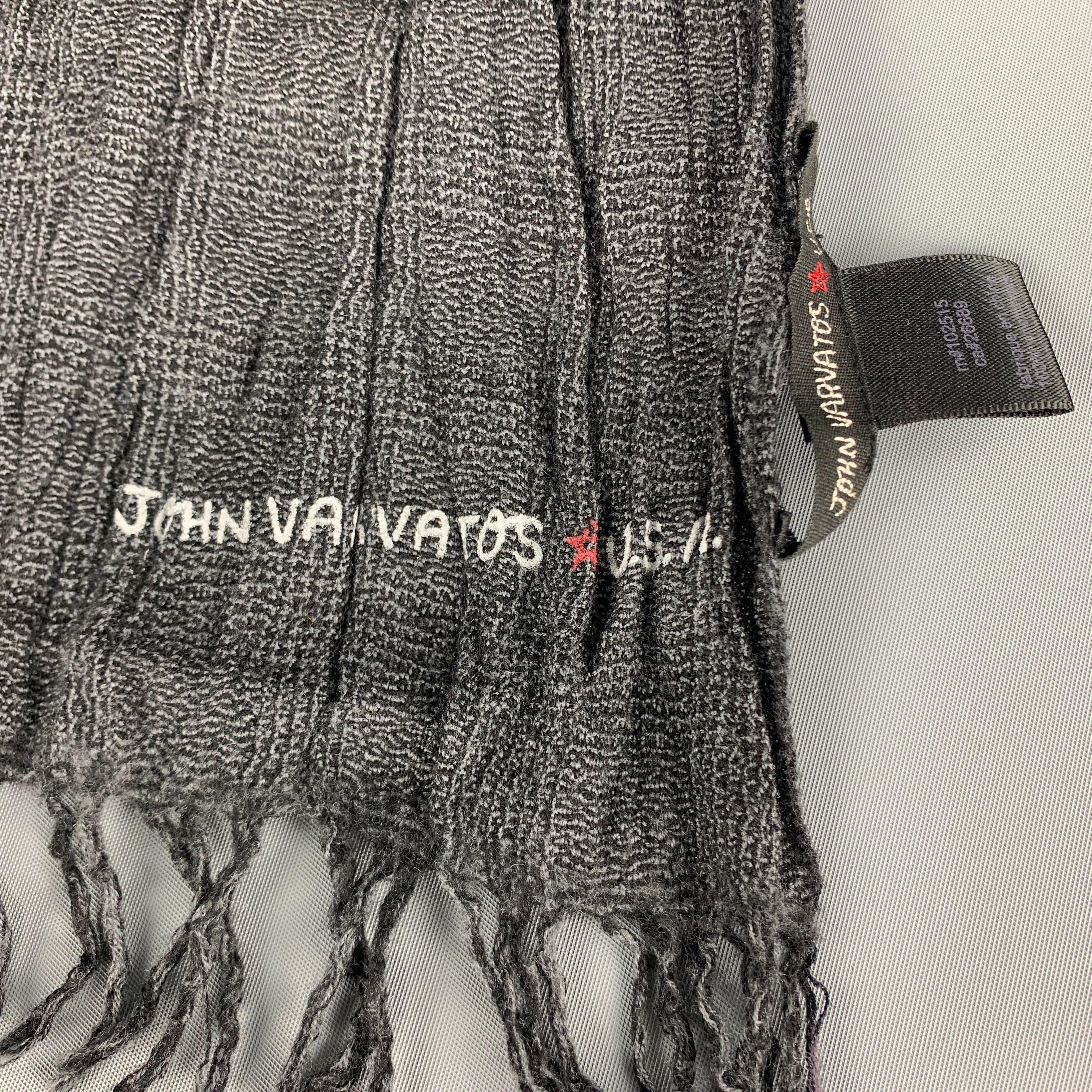 Gray JOHN VARVATOS * U.S.A. Charcoal Wool Scarf