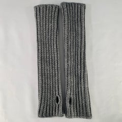 JOHN VARVATOS * U.S.A. Grey Knit Merino Wool Arm Warmers Fingerless Gloves