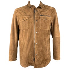 JOHN VARVATOS * U.S.A. L Size L Brown Suede Zip Up Jacket