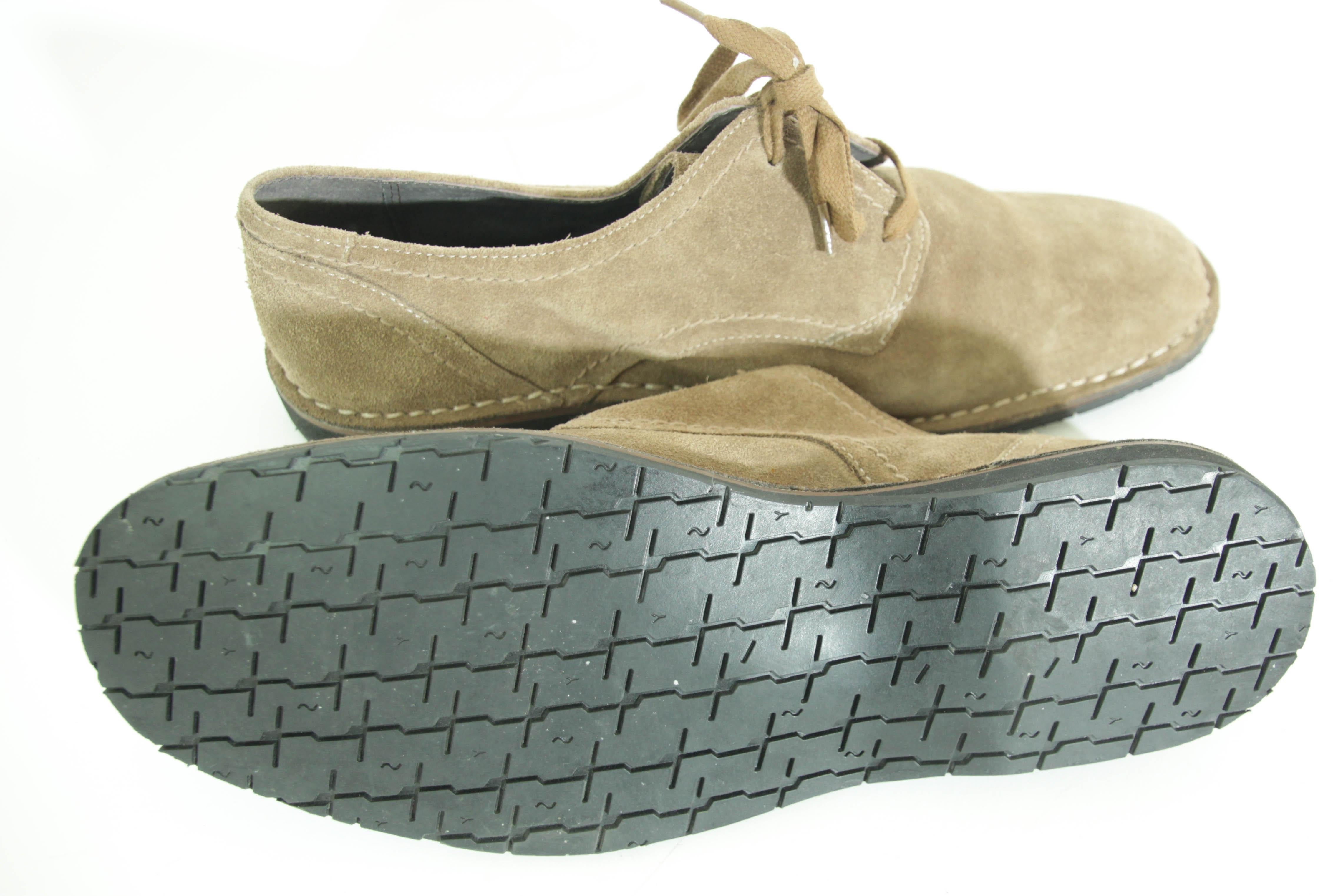 John Varvatos USA Men's Laced Brown Suede Oxfords Size 12 Unworn In Excellent Condition For Sale In North Hollywood, CA