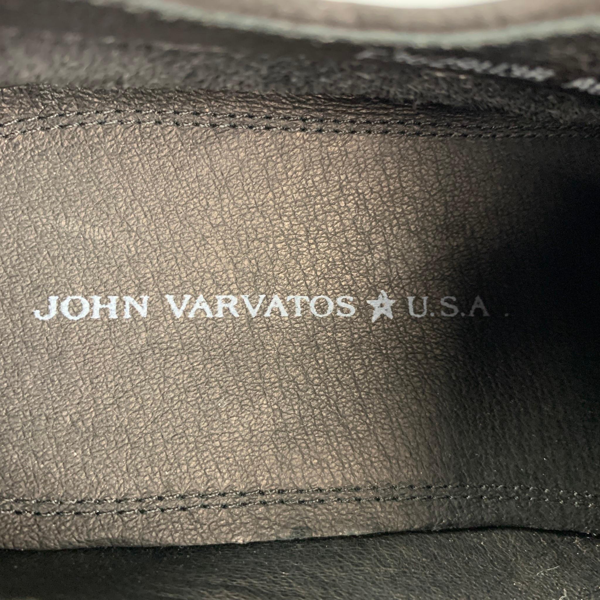 Men's JOHN VARVATOS * U.S.A. Size 11 Black Antique Leather Lace Up Shoes