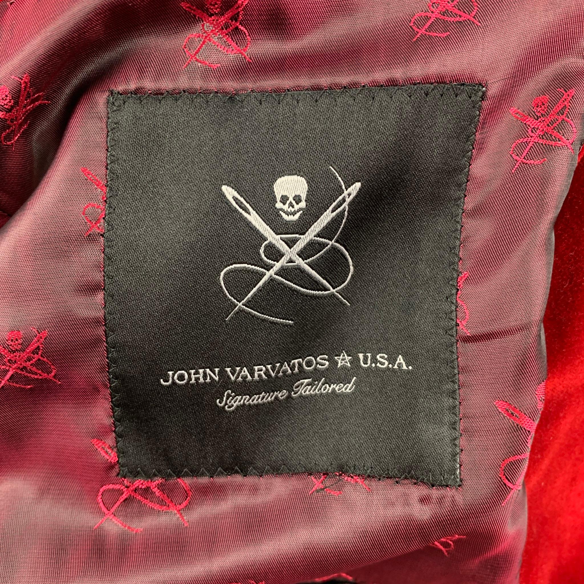Men's JOHN VARVATOS * U.S.A. Size 40 Regular Red Velvet Cotton Sport Coat