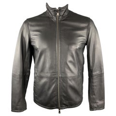 JOHN VARVATOS * U.S.A. Size M Black Leather Zip Up Motorcycle Jacket