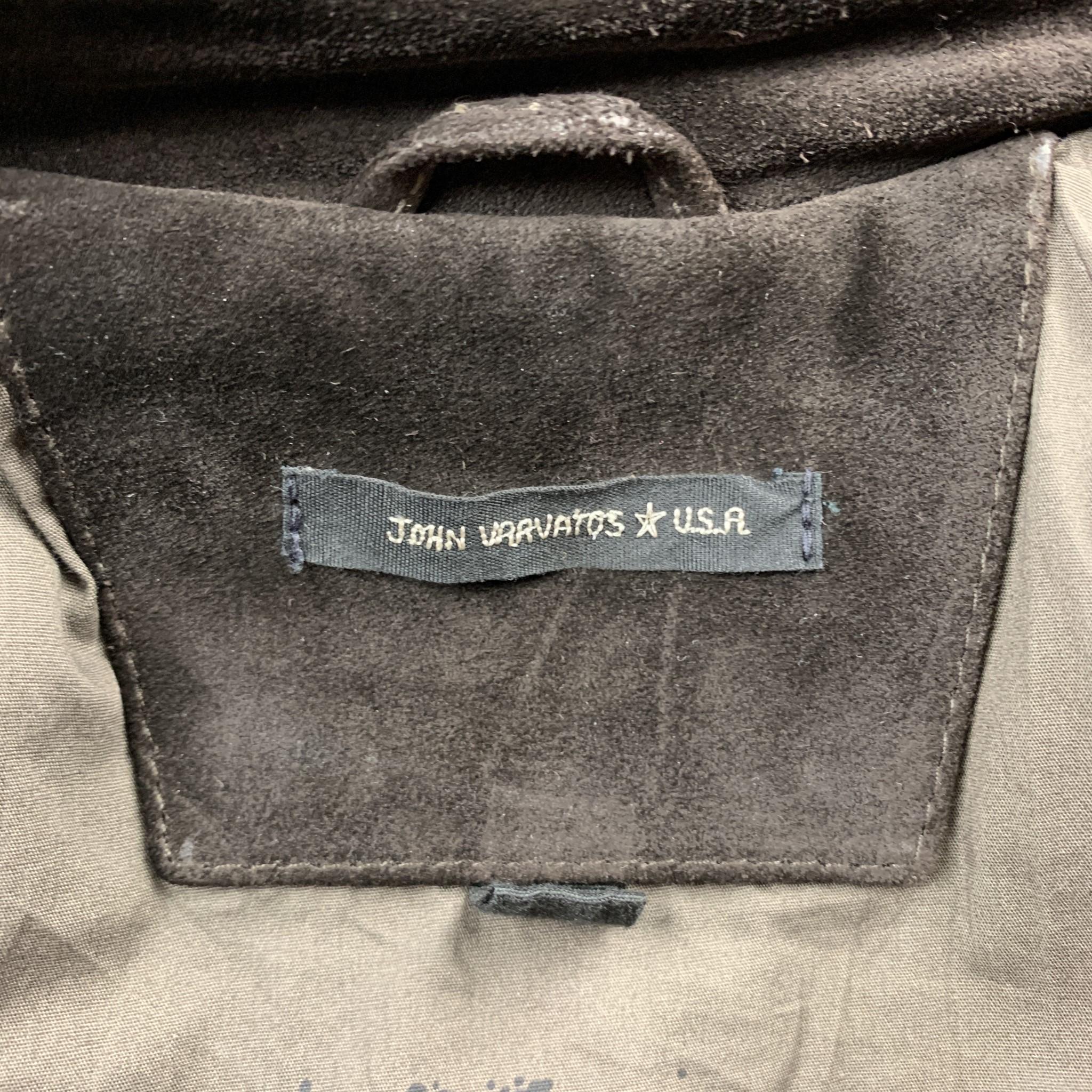 Men's JOHN VARVATOS * U.S.A. Size S Brown Solid Suede Buttoned Jacket