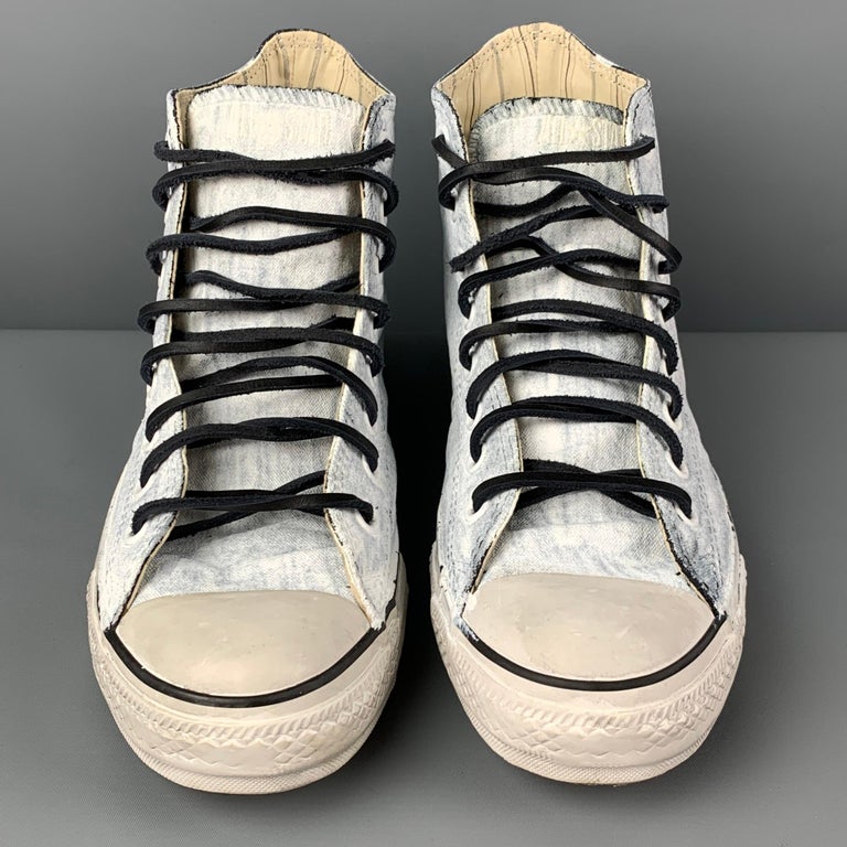 Men's JOHN VARVATOS x CONVERSE Size 10 White Painted Canvas High Top Sneakers