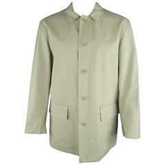 John Varvatos XL Cappotto con cintura in cotone tinta unita color kaki