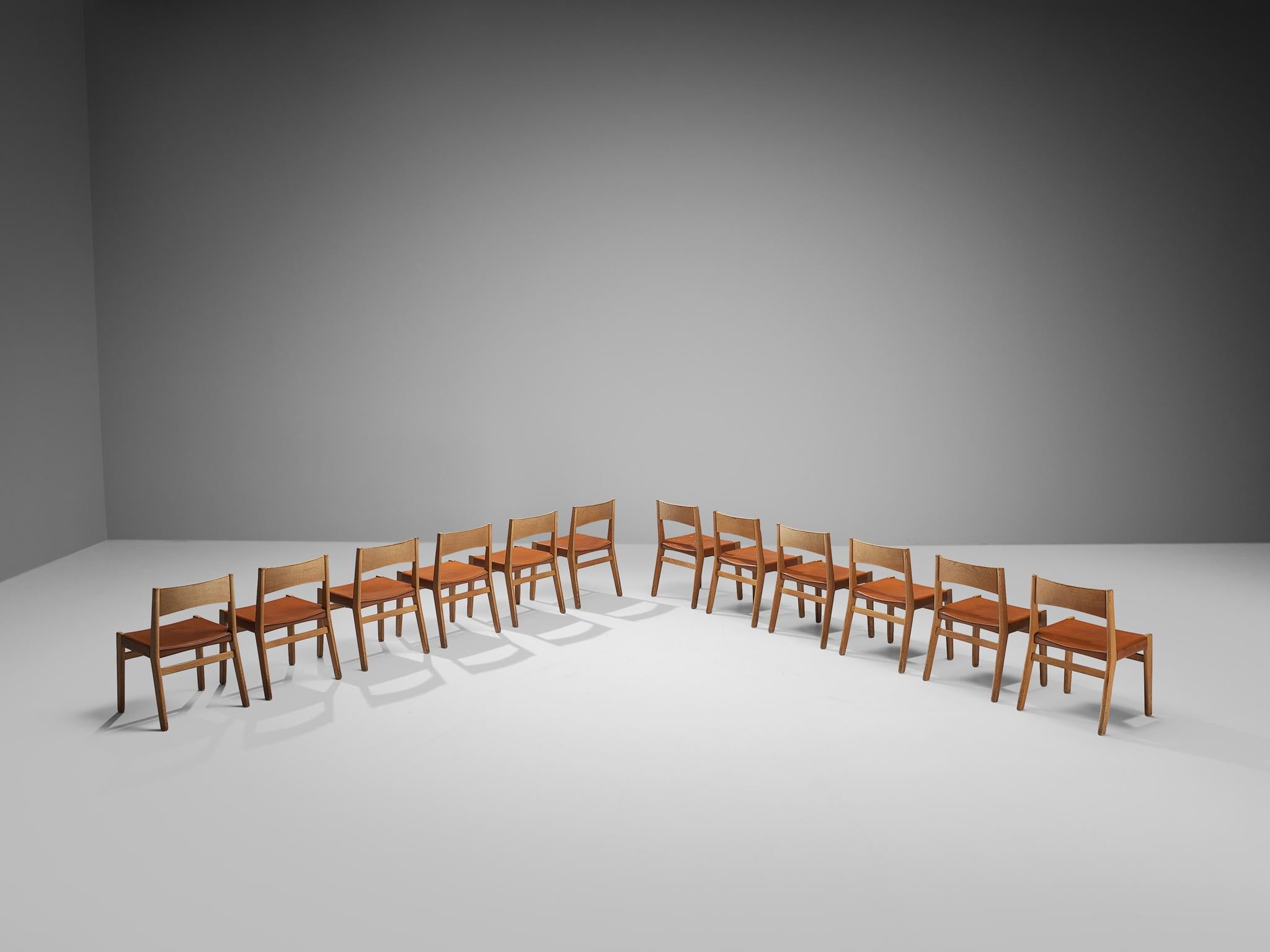 John Vedel Rieper for Källemo Set of Twelve Dining Chairs in Oak For Sale 4