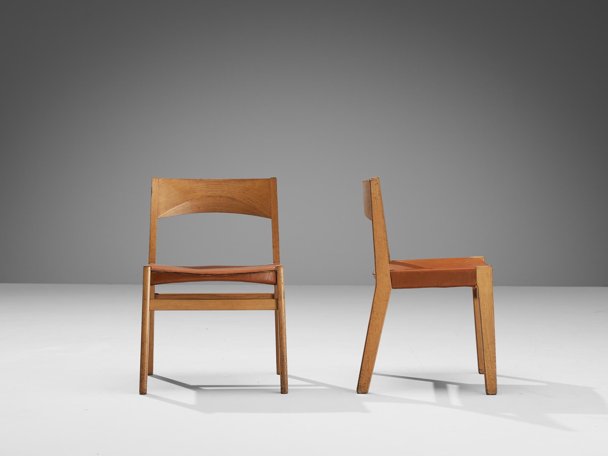 Mid-20th Century John Vedel Rieper for Källemo Set of Twelve Dining Chairs in Oak For Sale