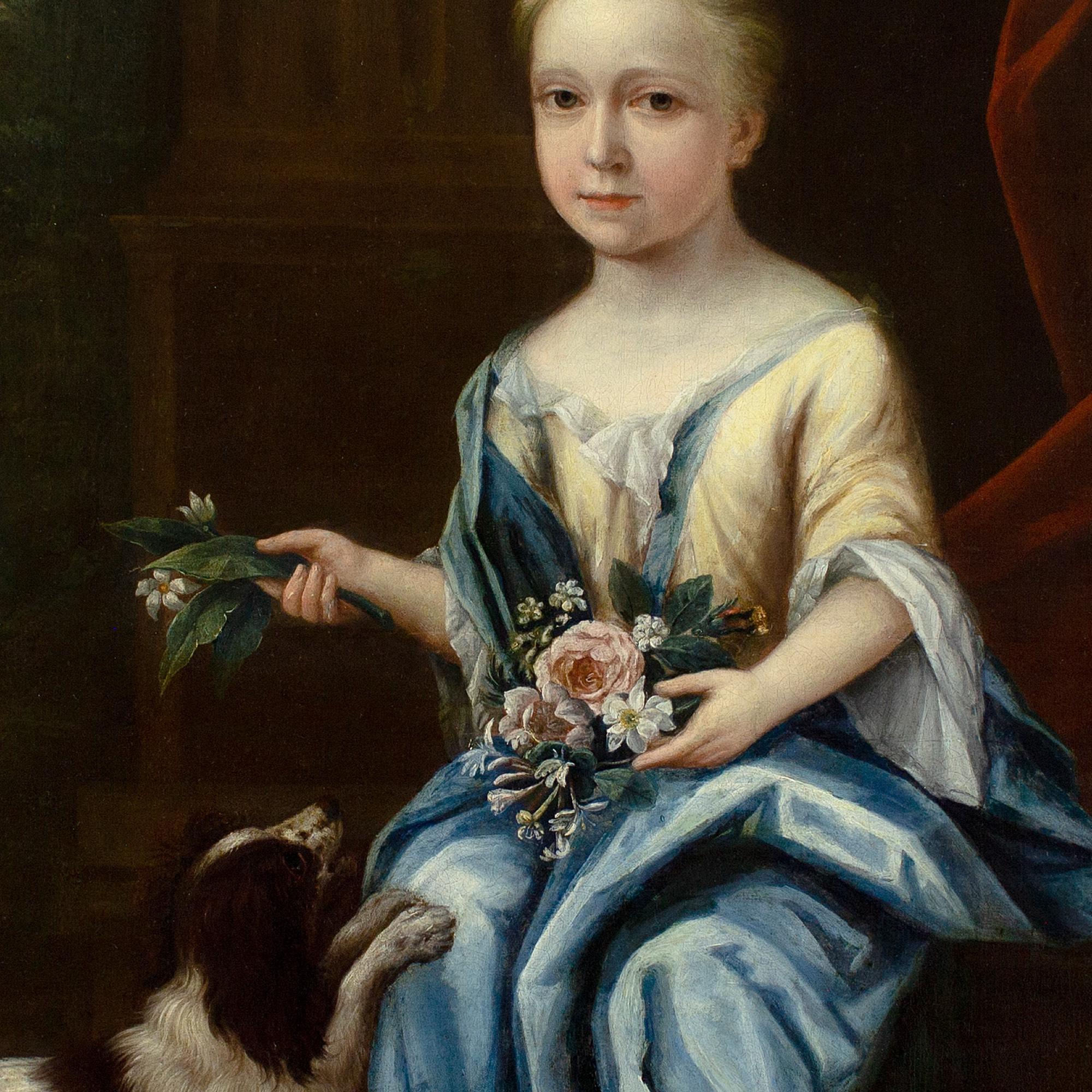 John Verelst (Circle), Portrait Of A Young Lady With A Spaniel For Sale 6