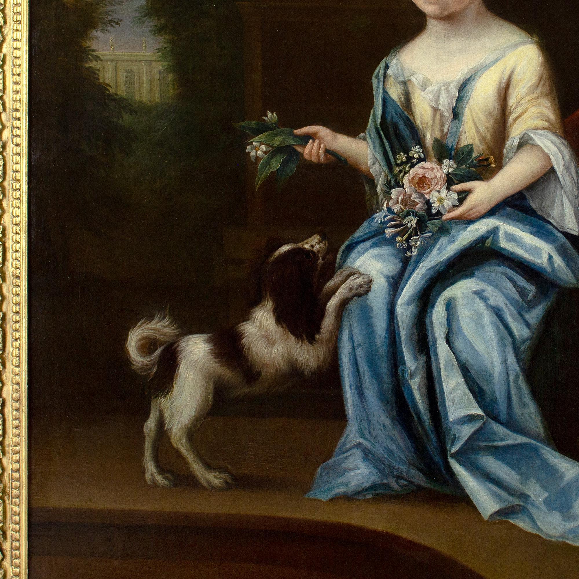 John Verelst (Circle), Portrait Of A Young Lady With A Spaniel For Sale 8