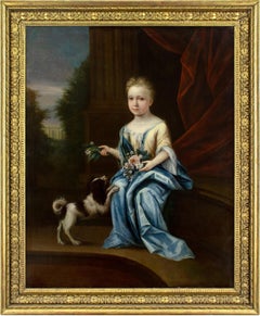 John Verelst (Cercle), Portrait d'une jeune femme avec un épagneul