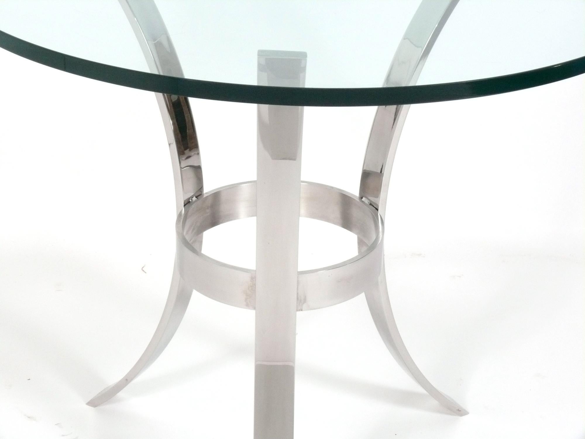 Mid-Century Modern John Vesey Attributed Chrome Tripod Table For Sale