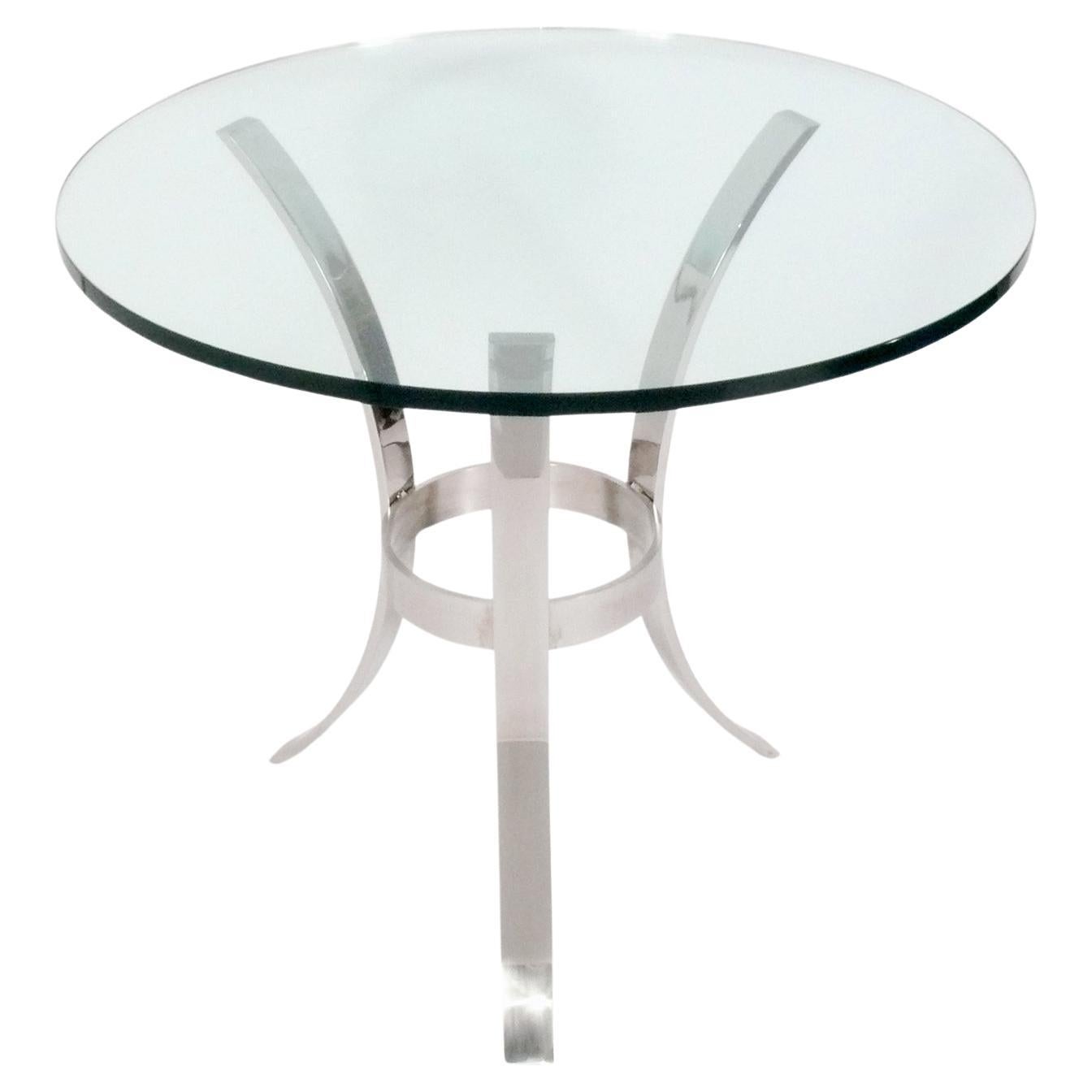 John Vesey Attributed Chrome Tripod Table For Sale