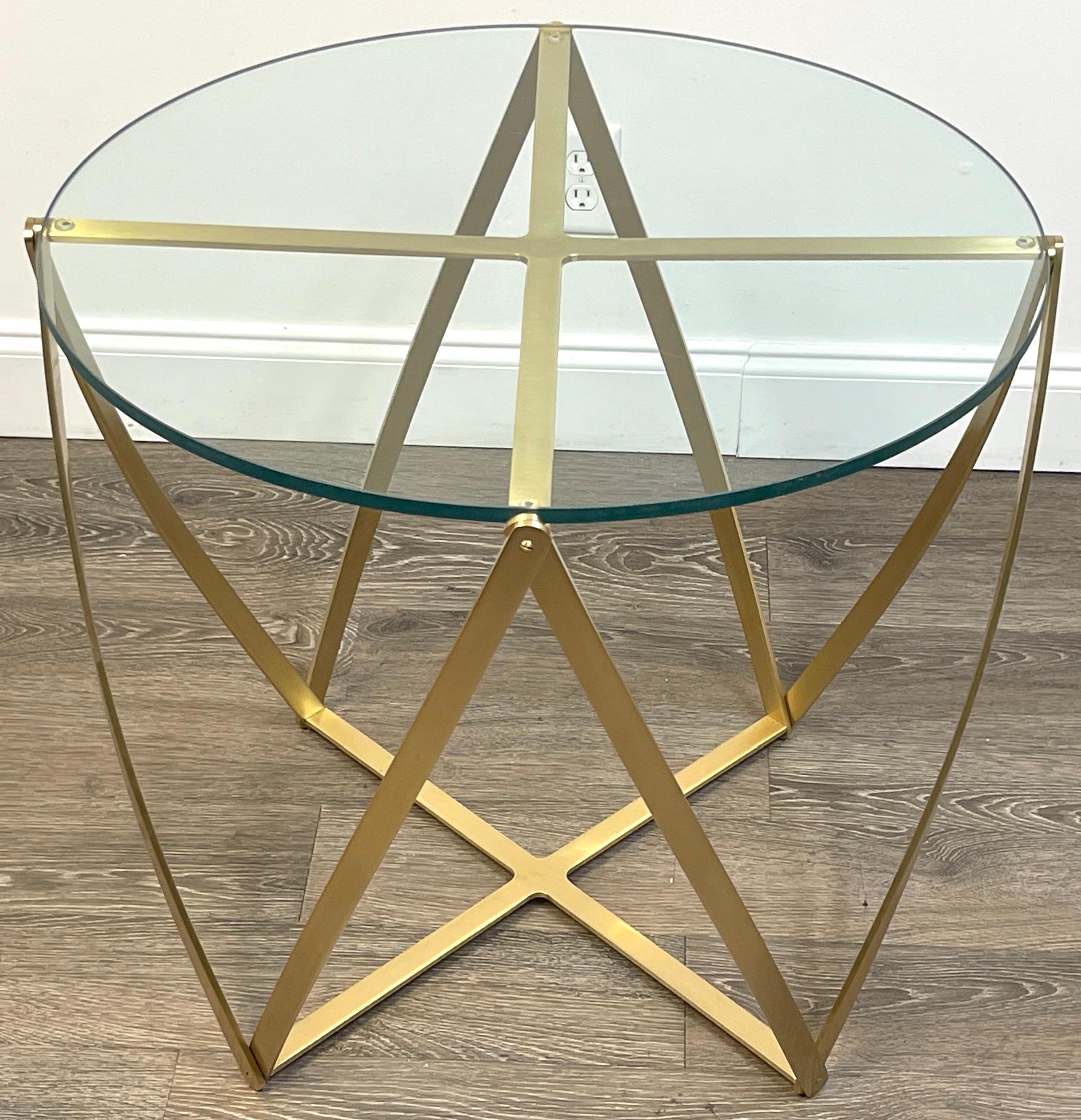 John Vesey Brass Geometric Table In Good Condition For Sale In West Palm Beach, FL