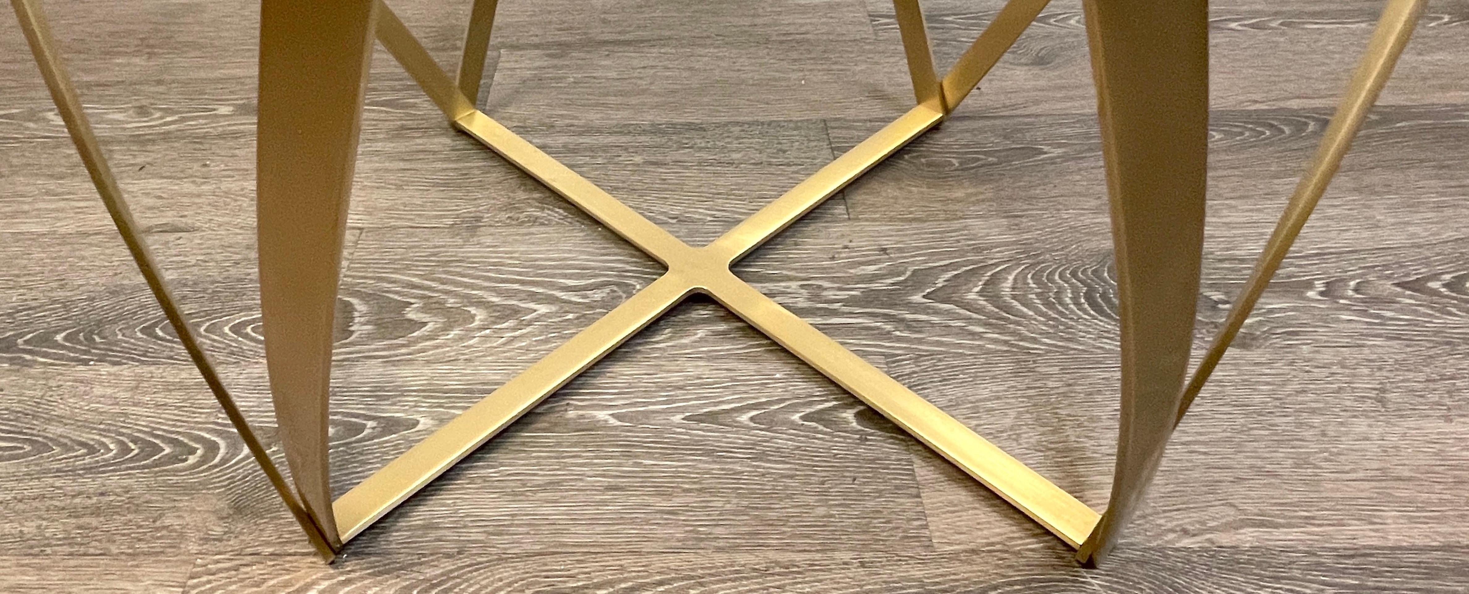 20th Century John Vesey Brass Geometric Table For Sale