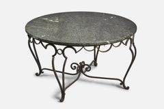 John Vesey, Tavolo da centro, Ferro battuto, Marmo, USA, anni '50