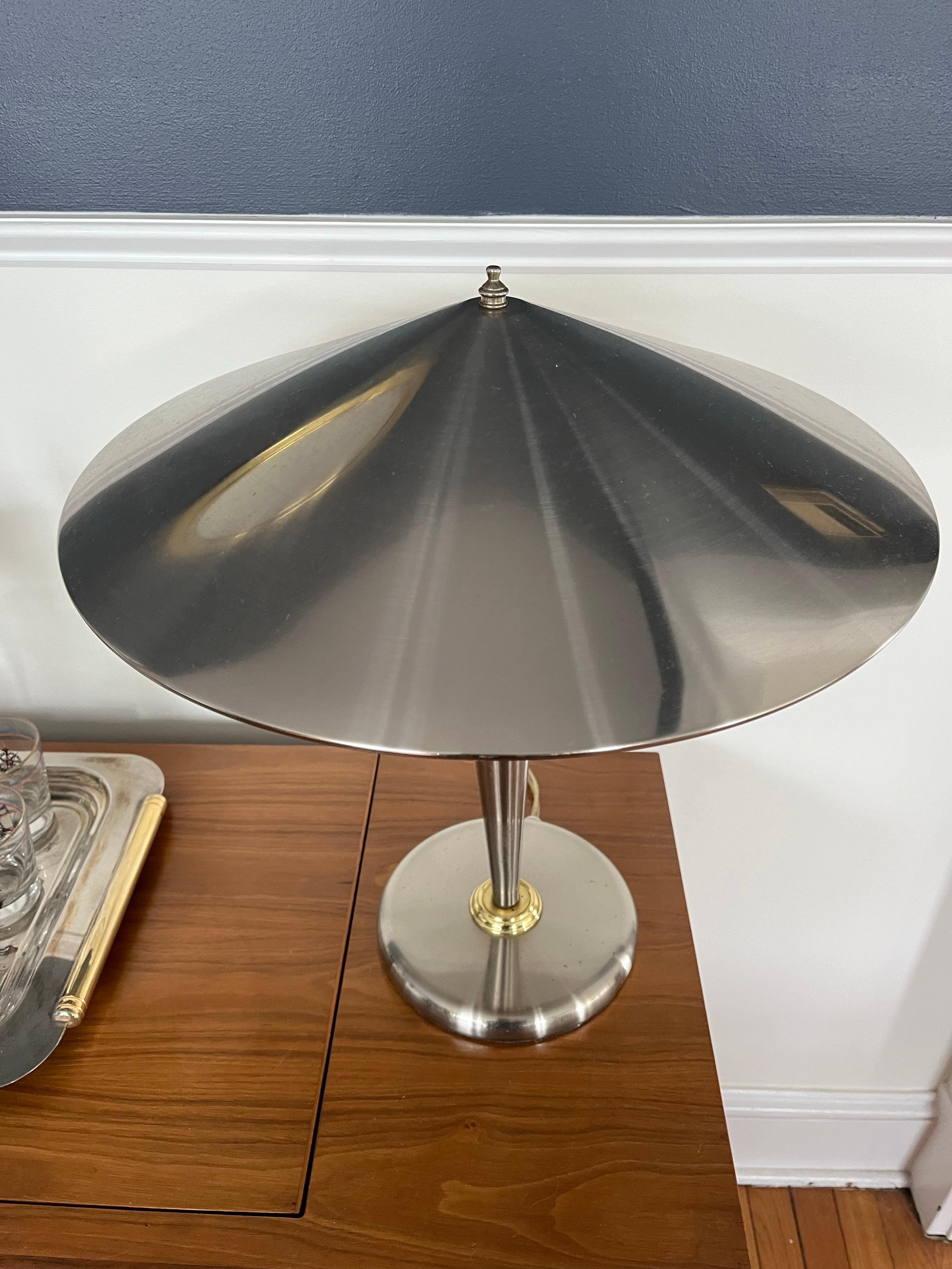 American John Vesey Classic Design Table Lamp With Metal Shade For Sale