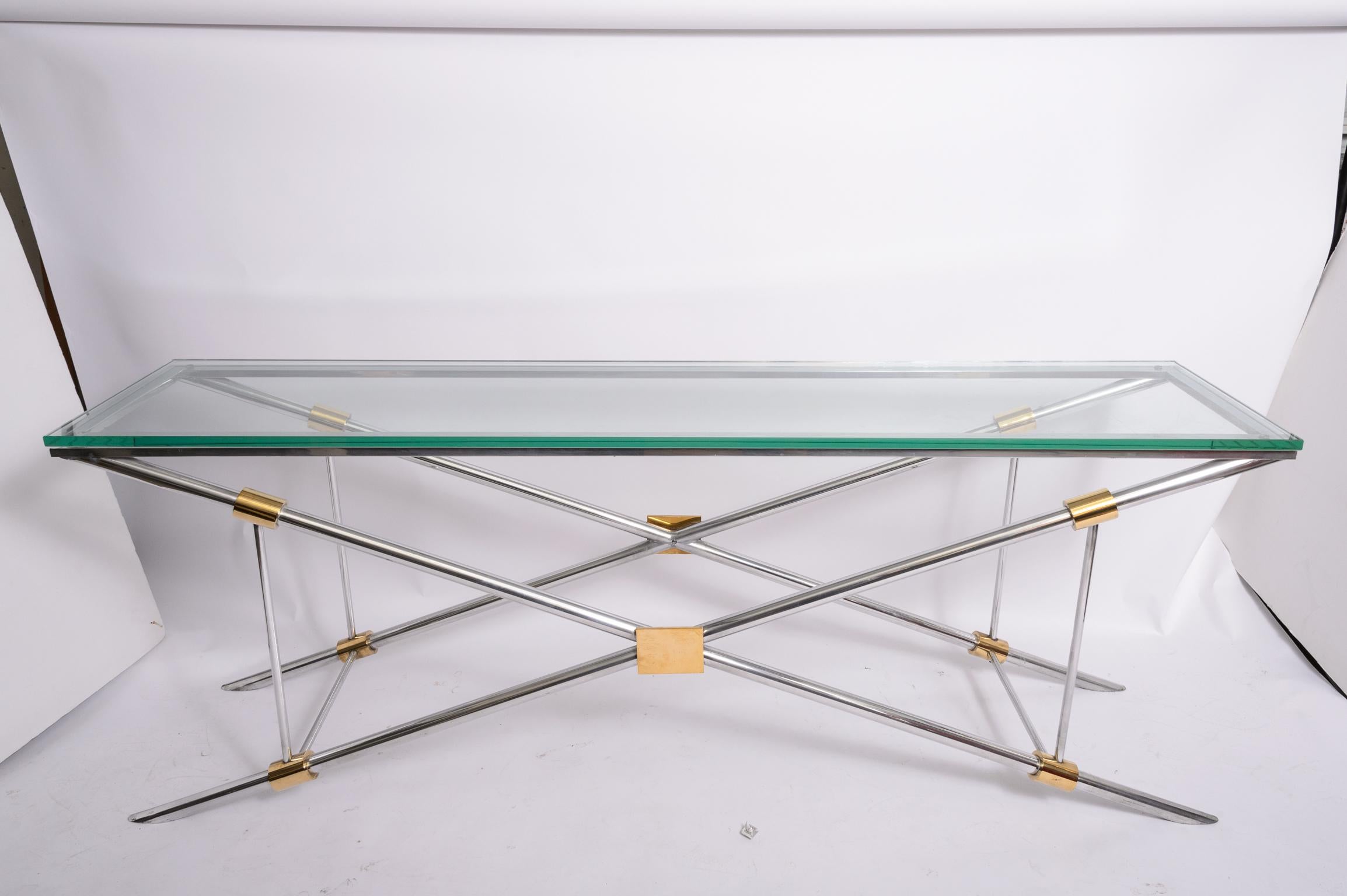 John Vesey Aluminum,Brass and Glass Console Table
Elegance in its classical simplicity
This is the largest version of the form 